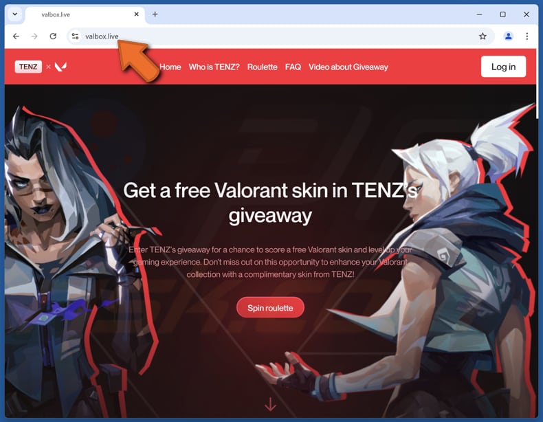 Valorant Skin Giveaway fraude