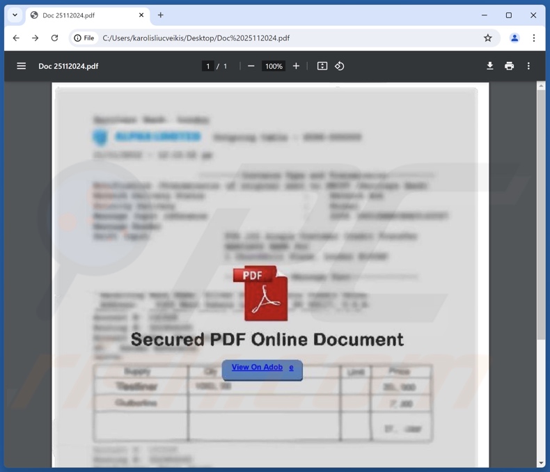 Signed Invoice anexo de correio eletrónico fraudulento (Doc 25112024.pdf)