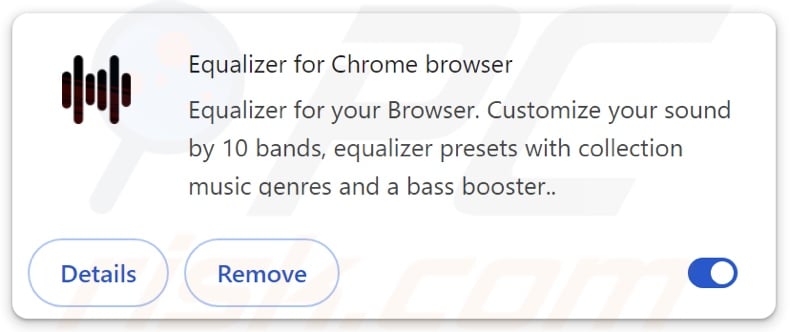 Equalizer for Chrome browser adware