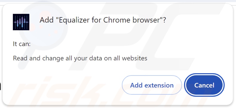 Equalizer for Chrome o browser pede várias permissões