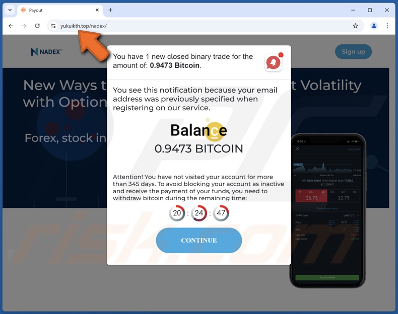 Nadex - Bitcoin Balance fraude