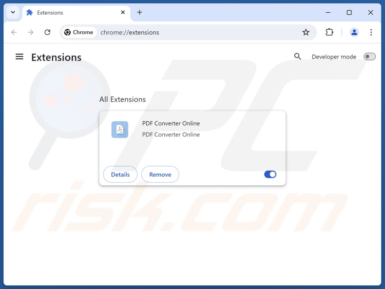 Passo a passo para remover o adware PDF Converter Online do Google Chrome 2