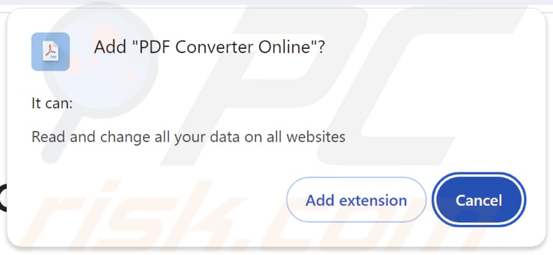 PDF Converter Online adware permissões