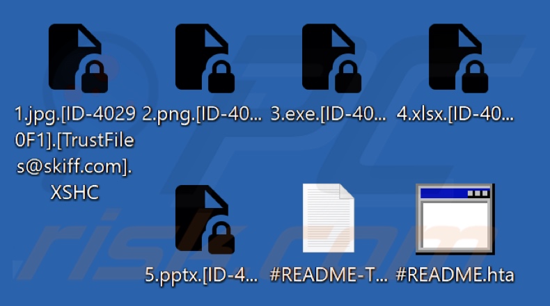 Ficheiros encriptados pelo ransomware TRUST FILES (extensão .XSHC)