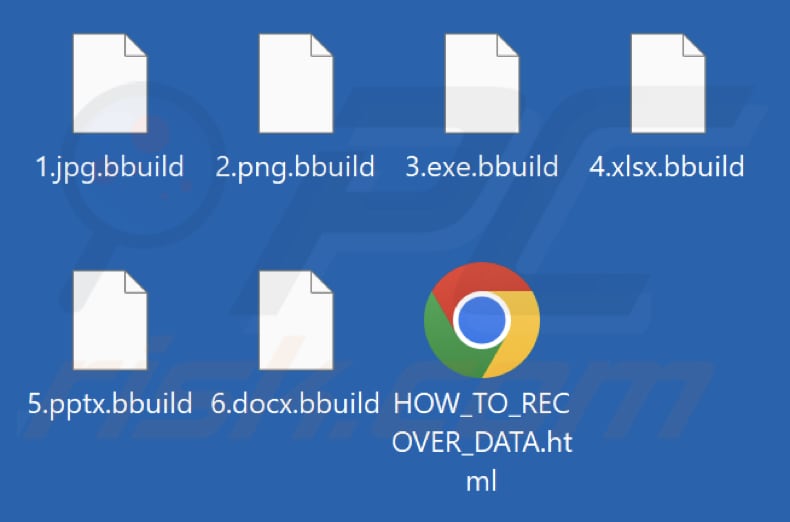 Ficheiros encriptados pelo ransomware Bbuild (extensão .bbuild)