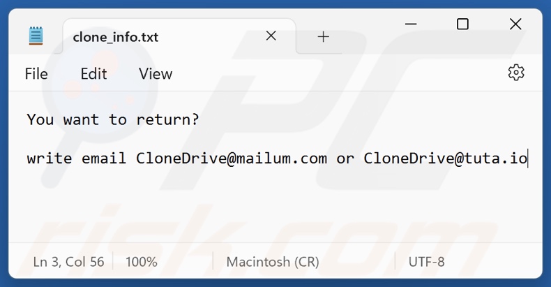 Clone ransomware ficheiro de texto (clone_info.txt)