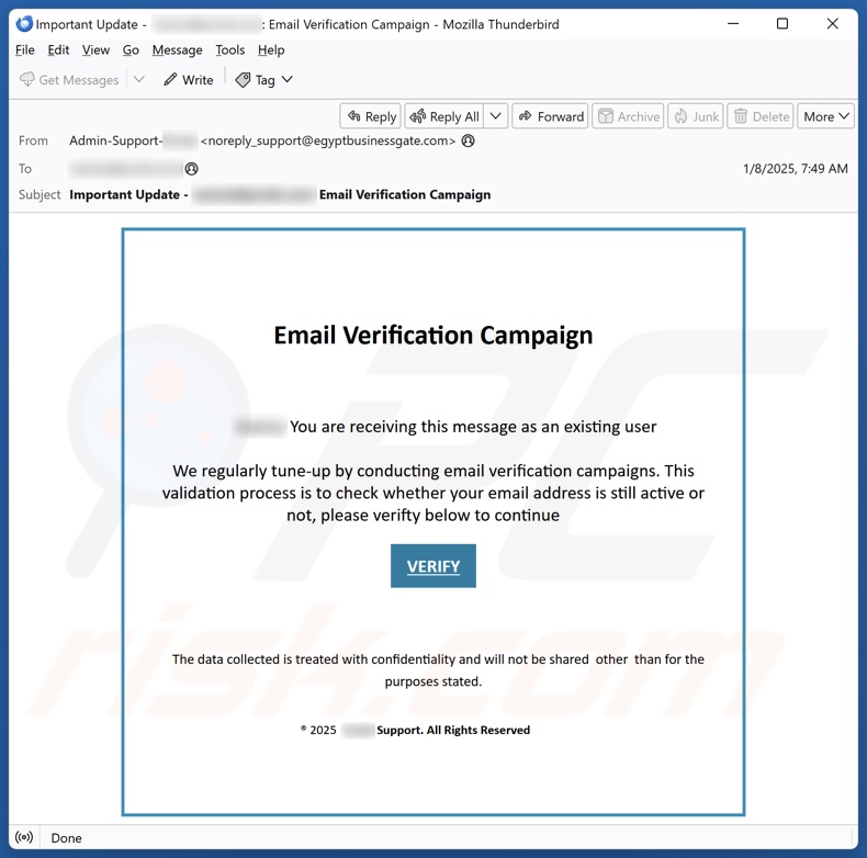 Email Verification Campaign campanha de spam por correio eletrónico