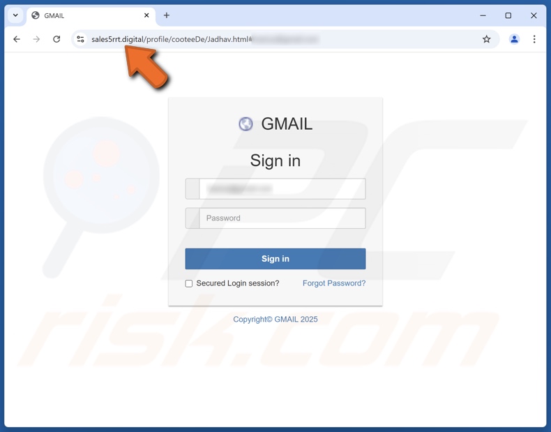 Email Verification Campaign e-mail fraudulento promovido site de phishing