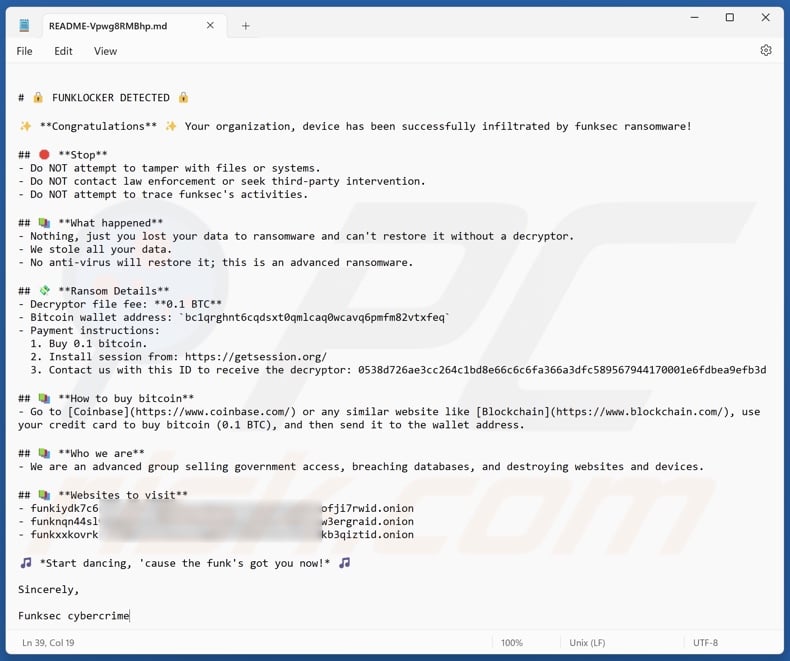FunkLocker (FunkSec) ransomware nota de resgate (README-[random_string].md)