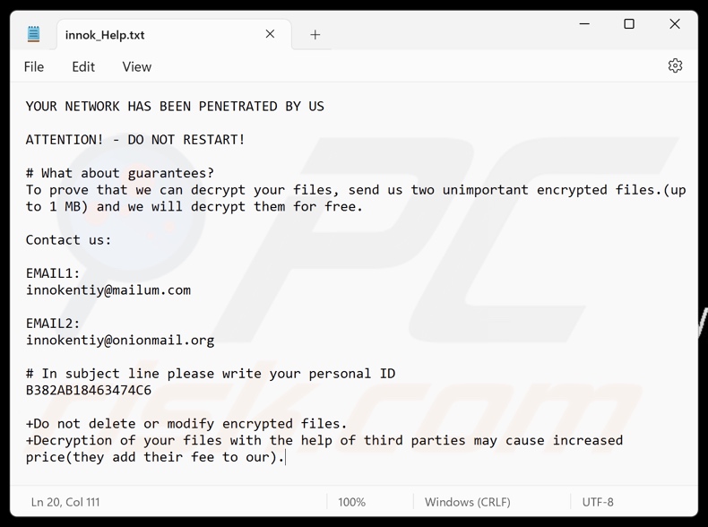 innok ransomware nota de resgate (innok_Help.txt)