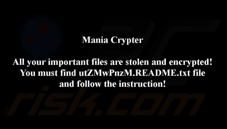 Mania Crypter ransomware papel de parede