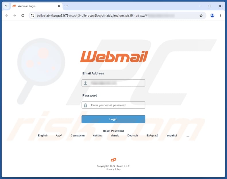 New Web Browser Just Signed In Email Sítio Web de phishing fraudulento