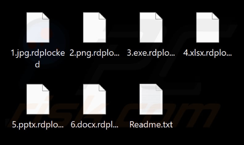Ficheiros encriptados pelo ransomware RdpLocker (extensão .rdplocker)