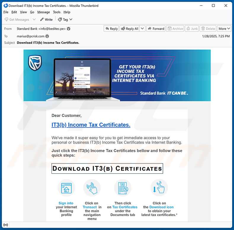 Standard Bank IT3(b) Policy burla por correio eletrónico (2025-01-29)