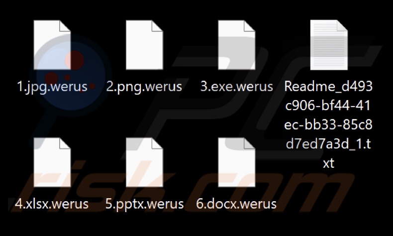 Ficheiros encriptados pelo WeRus ransomware (extensão .werus)