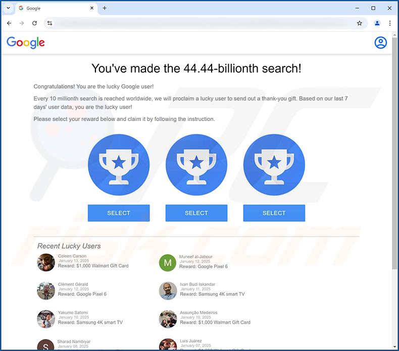 You've made the 44.44-billionth search! POP-UP Fraude