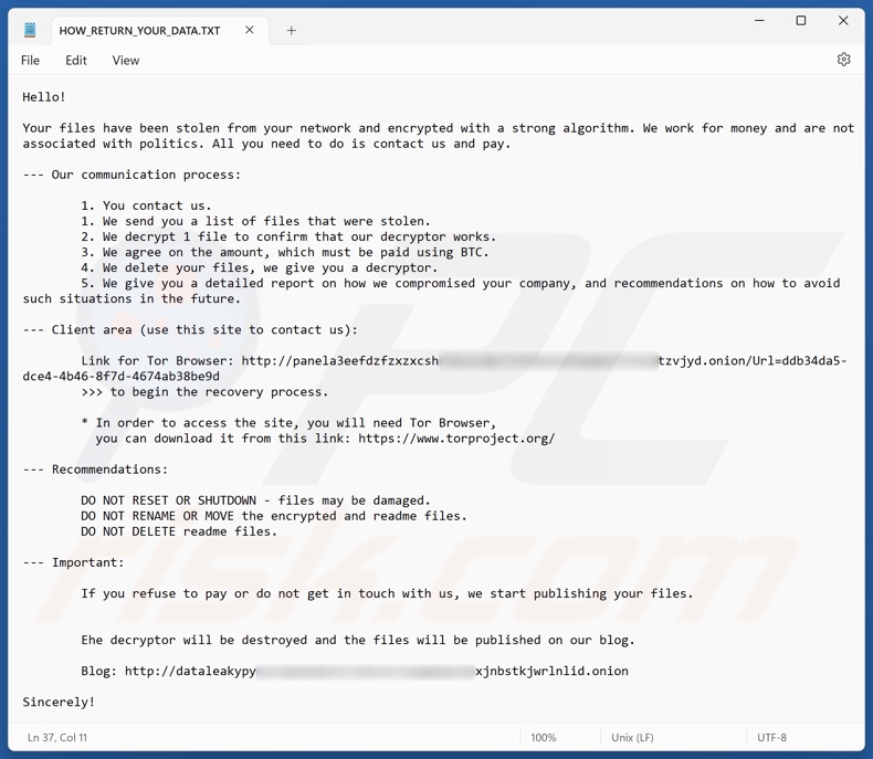 BlackLock ransomware nota de resgate (HOW_RETURN_YOUR_DATA.TXT)