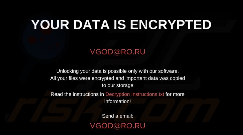 Vgod ransomware papel de parede