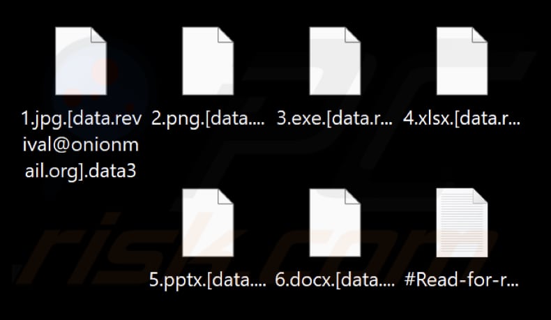 Ficheiros encriptados pelo ransomware Data (extensão .data3)