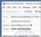 Fraude por Email British Columbia Lottery