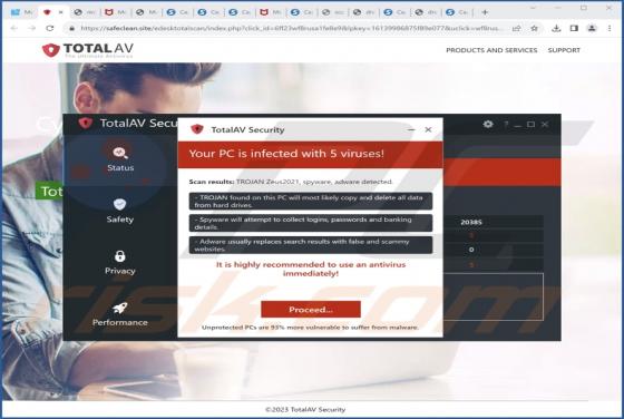 TotalAV Security - Your PC Is Infected With 5 Viruses! POP-UP Fraude