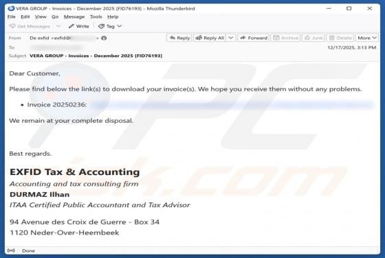 Fraude por e-mail Download Your Invoice