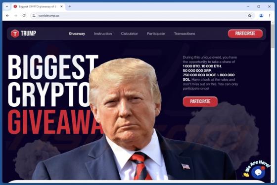 Trump Crypto Giveaway Fraude