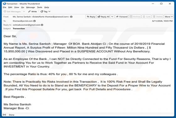 Surplus Profit golpe de e-mail