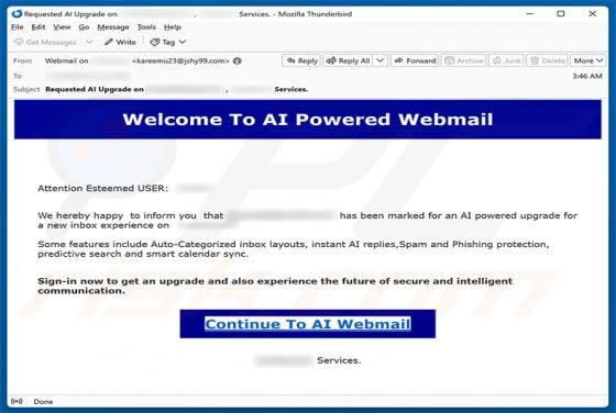 AI Powered Webmail golpe